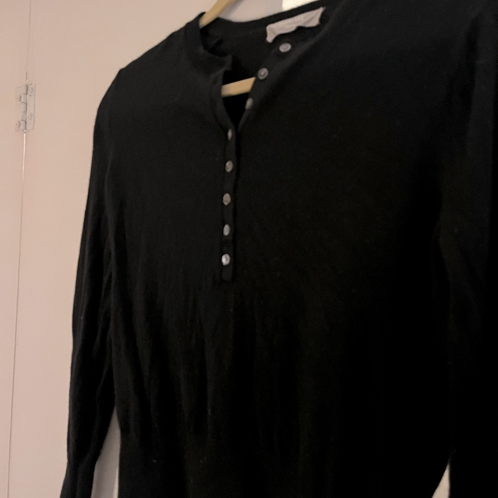 Everlane Cashmere Navy Blue Pullover Button Up - Size S